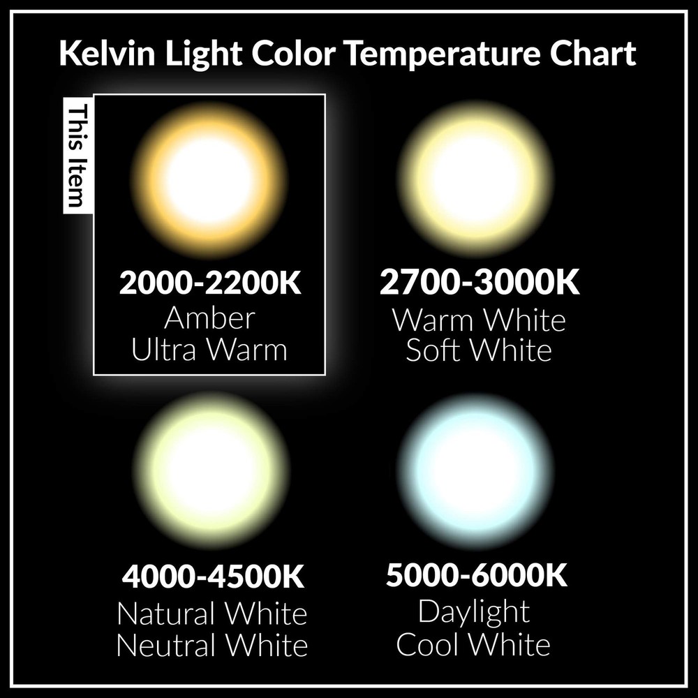 [2 Pack] LED Bug Repelling Amber Bulb 6W / 40W with Dusk-to-Dawn Sensor E26 Base