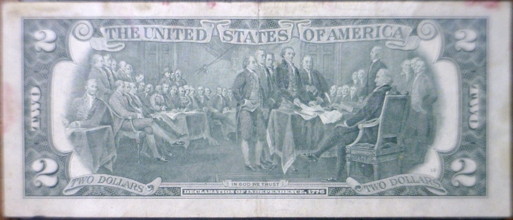1976 ERROR $2 3rd Print Shift BICENTENNIAL Federal Reserve VF + Note Currency
