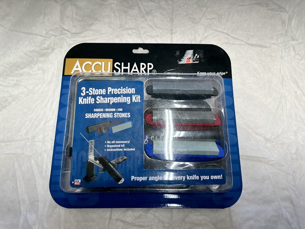 AccuSharp Knife Sharpener, 3 Stone Precision Sharpening Kit