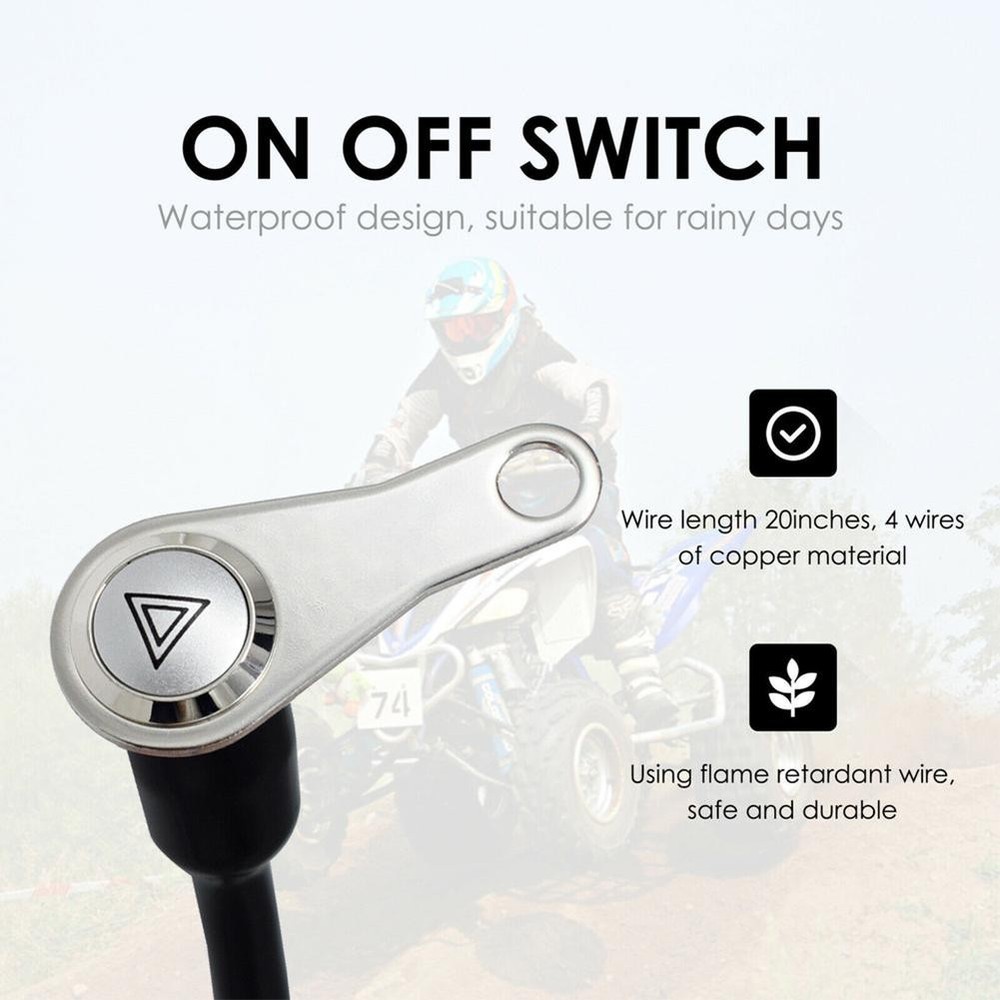 Red LED Motorcycle Switch ON+OFF Handlebar Mount Push Button 12V Work Light New