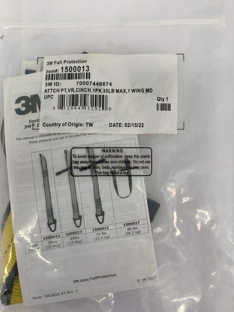 3M 1500013 DBI-SALA Tool Cinch Single Wing Medium Duty