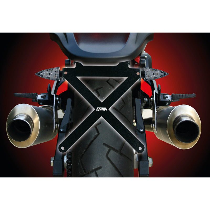 UNIVERSAL FOLDING ADJUSTABLE MOTORCYCLE LICENSE PLATE HOLDER BLACK ALUMINIUM UNDERTAIL ATTACHMENT