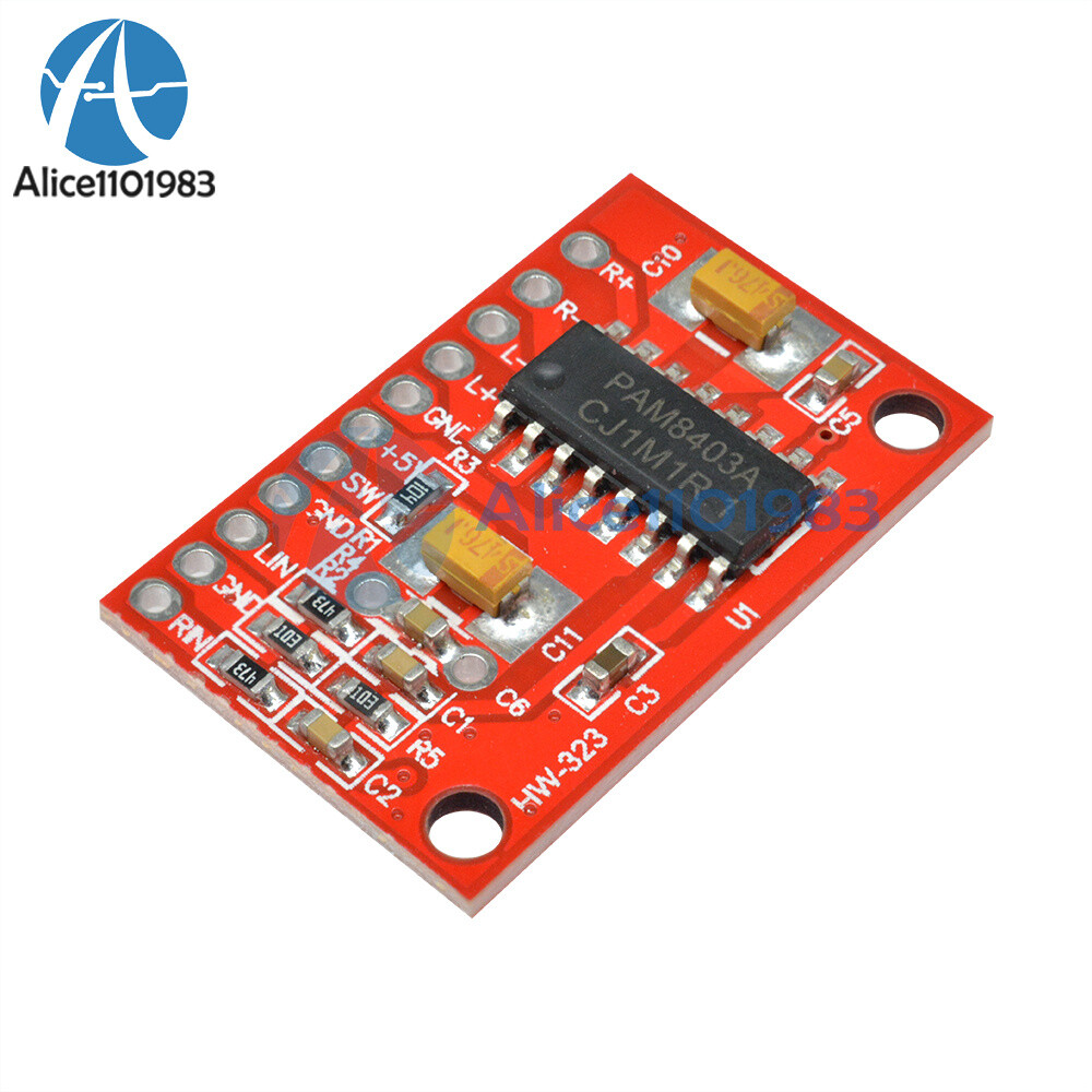 5PCS 2-Channel 3W Digital Power PAM8403 Class D Audio Amplifier Board USB DC 5V