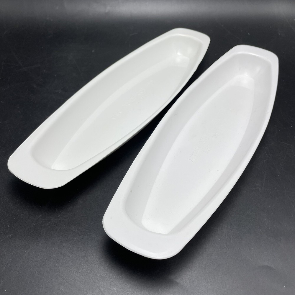 2 George Foreman White Plastic 12.5” Drip Trays Replacement Pieces