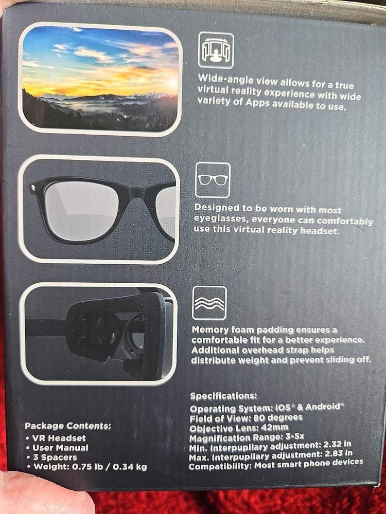 Vibe Essential Virtual Reality Headset White New!!