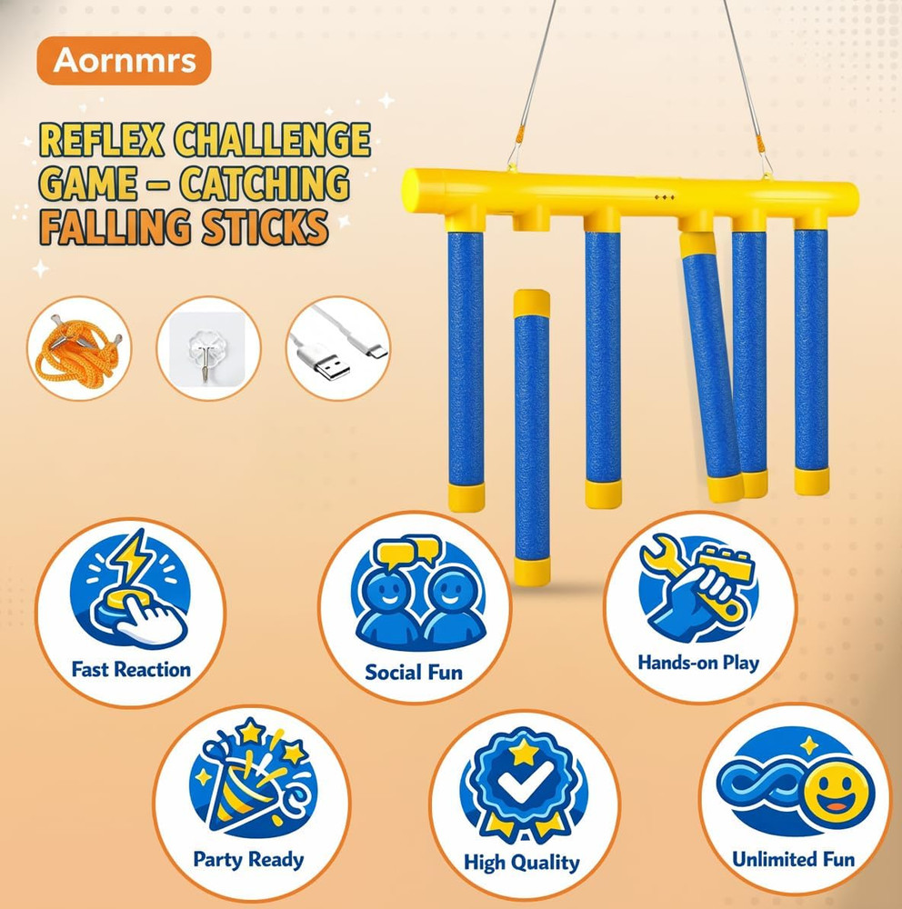 Upgrade Reflex Drop Sticks Challenge Game, Falling Sticks Reaction Training Tool