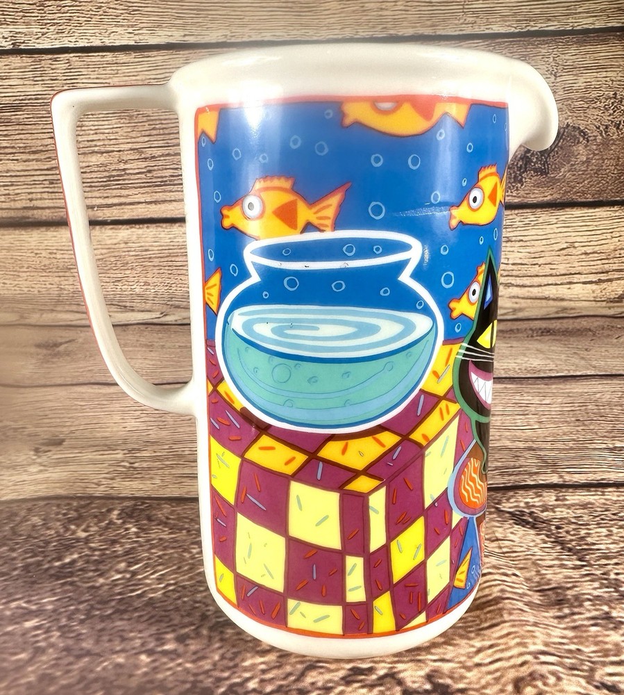 Martin Ansolabohere Porcelain Cat & Fish Character Pitcher.