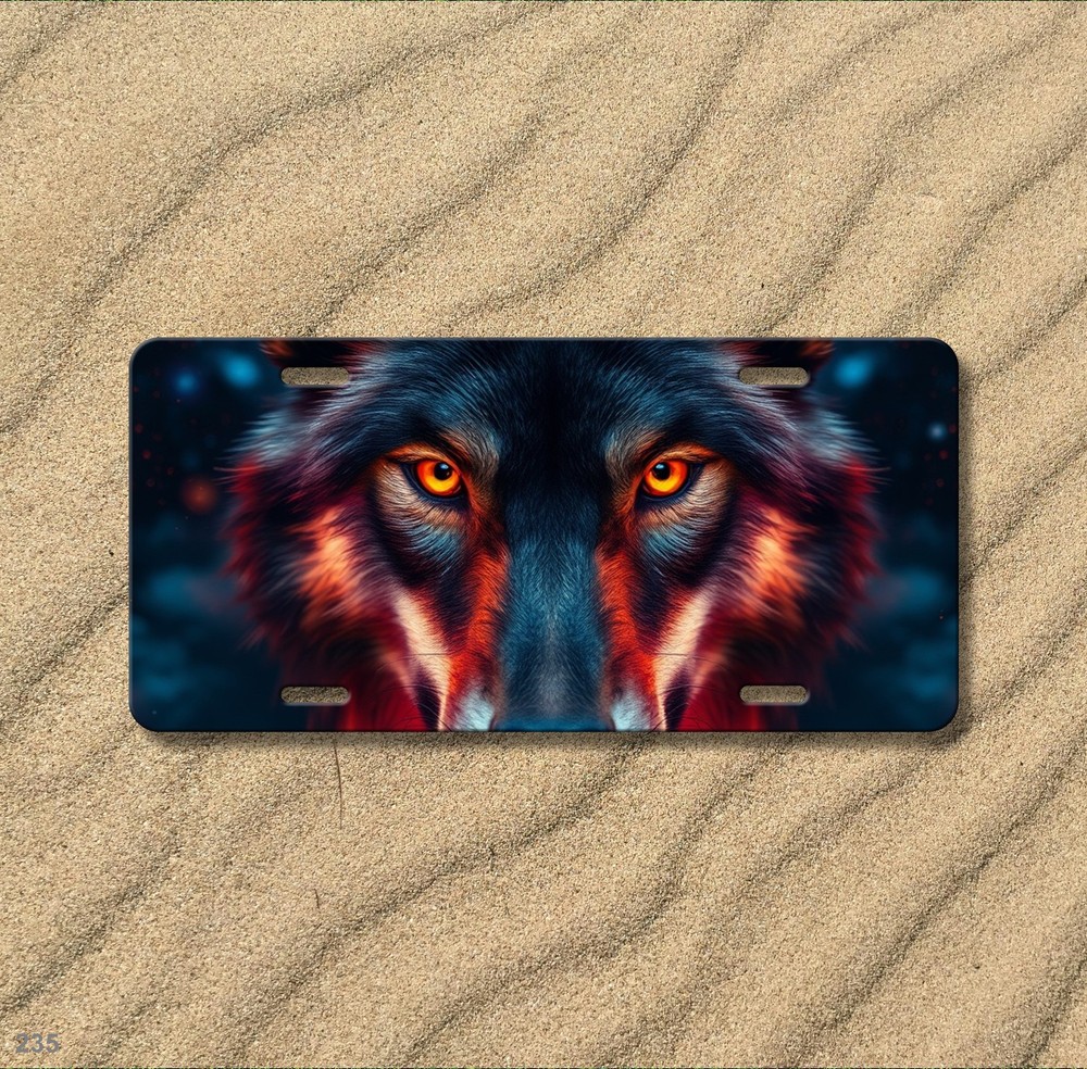 Intense Wolf License Plate Custom Front Plate Anniversary Gift
