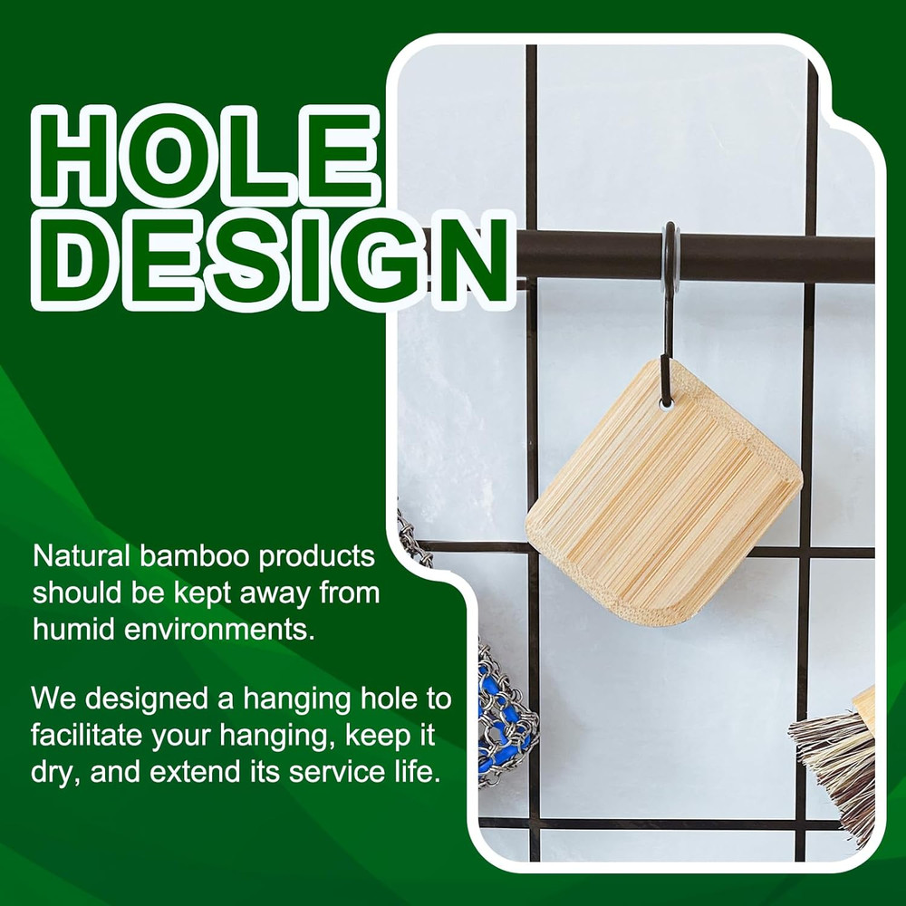 Bamboo Pan Scraper, Pot Scraper, Food Scraper, Kitchen Scraper Tools for Cast Ir