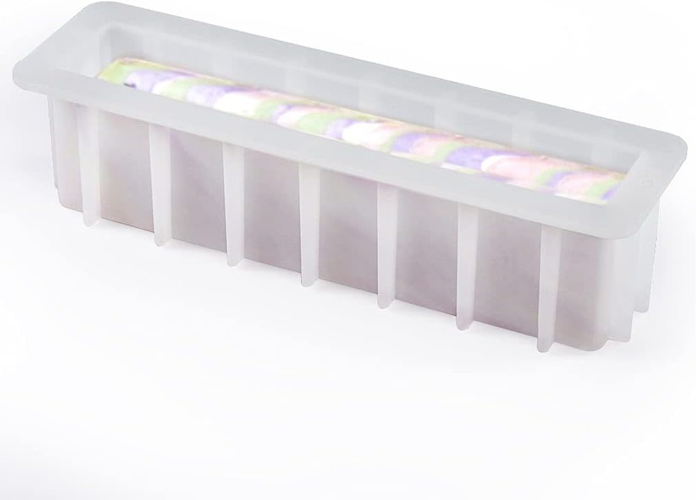 Loaf Soap Mold, 12" Large Rectangular Silicone Mold, Swirl Making Tool for DI...