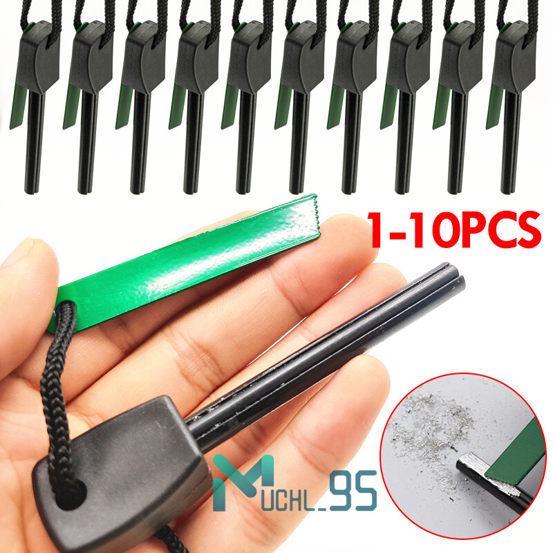 Flint Fire Starter Magnesium Steel Striker Emergency Survival Kit Camping Tools