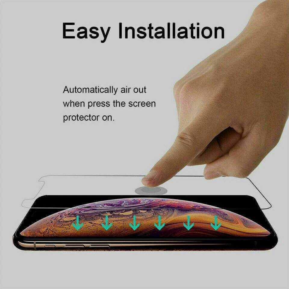 For Apple iPhone XR Clear 9H Tempered Glass Screen Protector Case Friendly Film