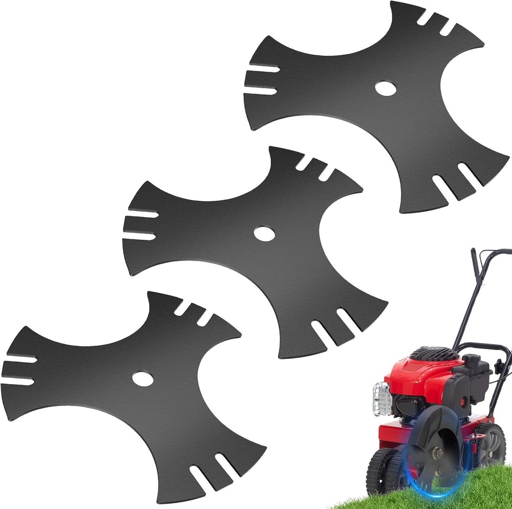 3 Pcs Universal 9" X 9" (1/2 Inch Hole) Edger Blade, 3-Side Edger Star Blade for