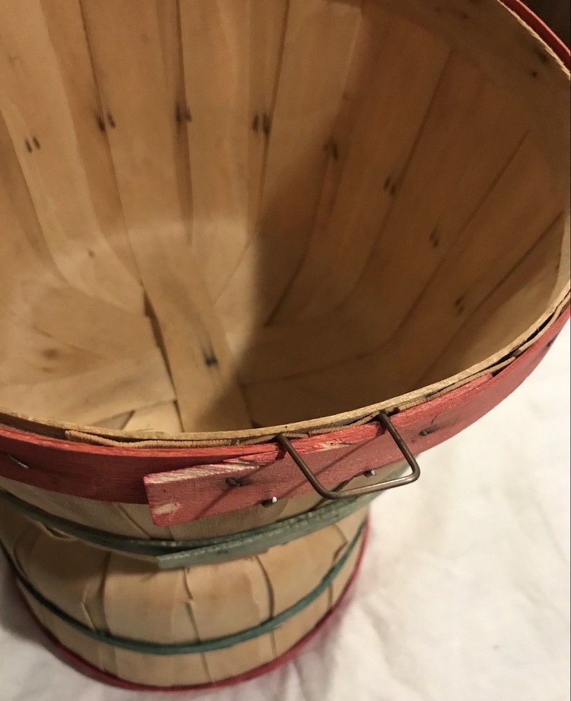 2 Farmhouse Decor Rustic Apple Bushel Baskets