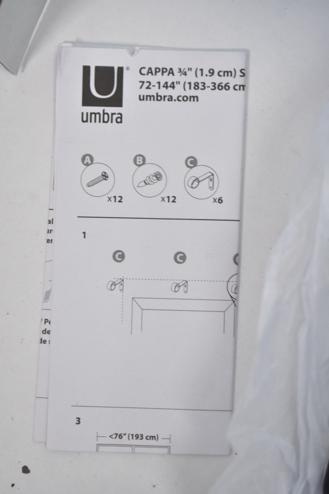 Umbra Wall Ceiling Bracket Hooks 4 Hooks 4 Caps w Hardware Matte Black Finish