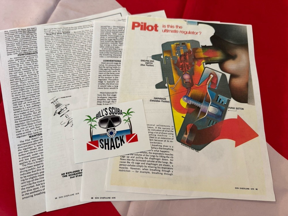 SCUBAPRO REGULATOR PILOT SECOND STAGE REPAIR PROCEDURES SCHEMATIC PLUS ARTICLES