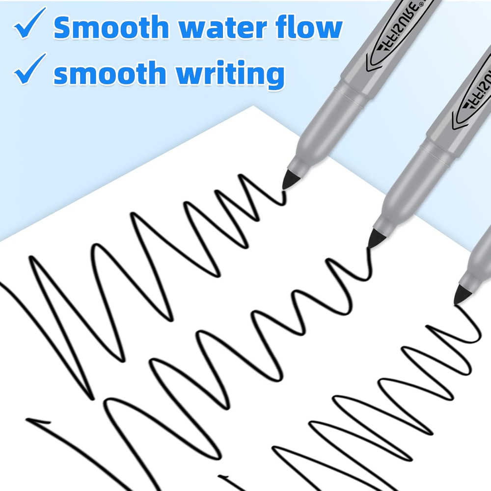 Permanent Markers, 12 Packs Permanent Markers Bulk, Quick Drying in One Second,