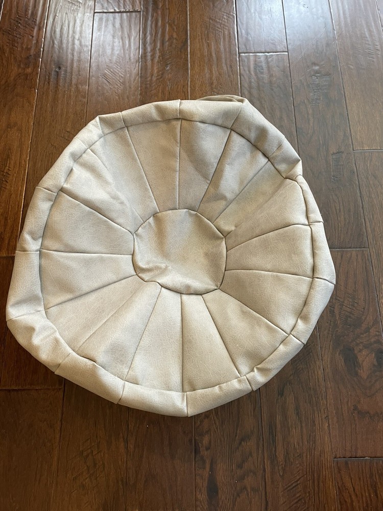 ROTOT Unstuffed Pouf Cover, Ottoman, Light Gray