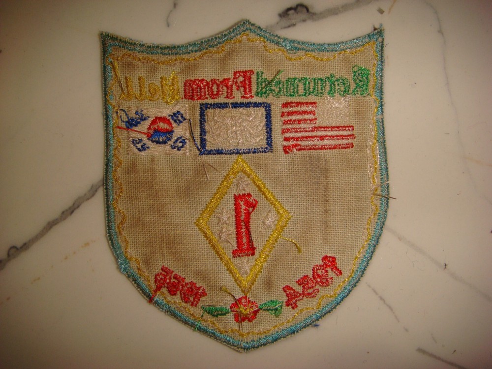 USMC 1st MARINE DIVISION RETURNED FROM HELL 1954-1955, KOREA WAR PATCH
