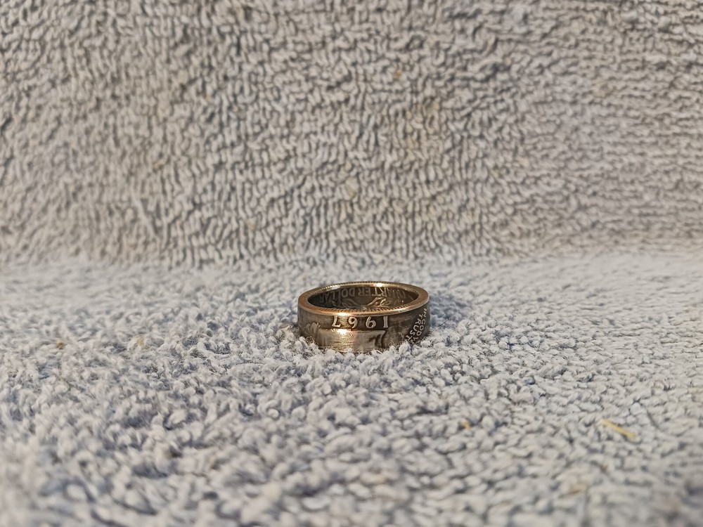 1967 Washington Quarters, Handmade Coin Ring, Size 8