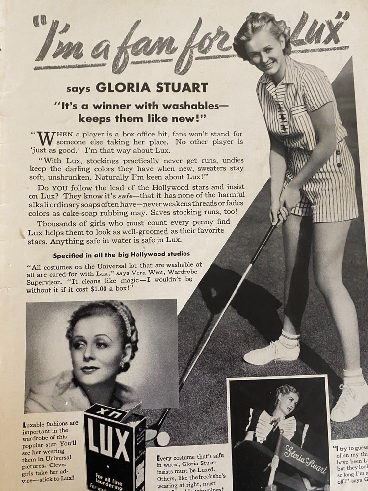 Gloria Stuart, Full Page Vintage Print Ad, a