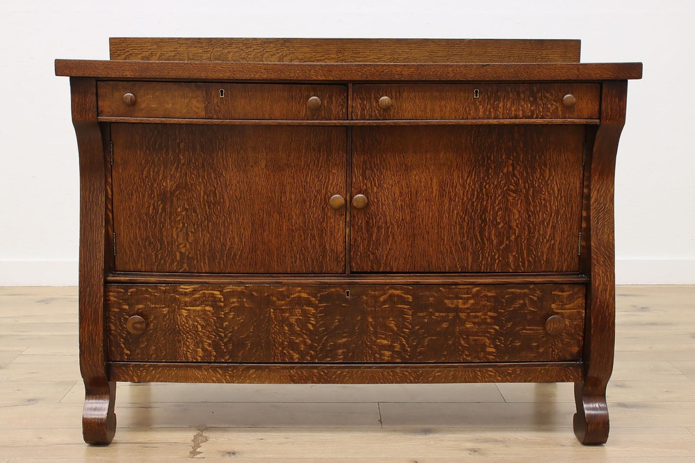 Empire Antique Oak Buffet, Server, Sideboard or Console #57126