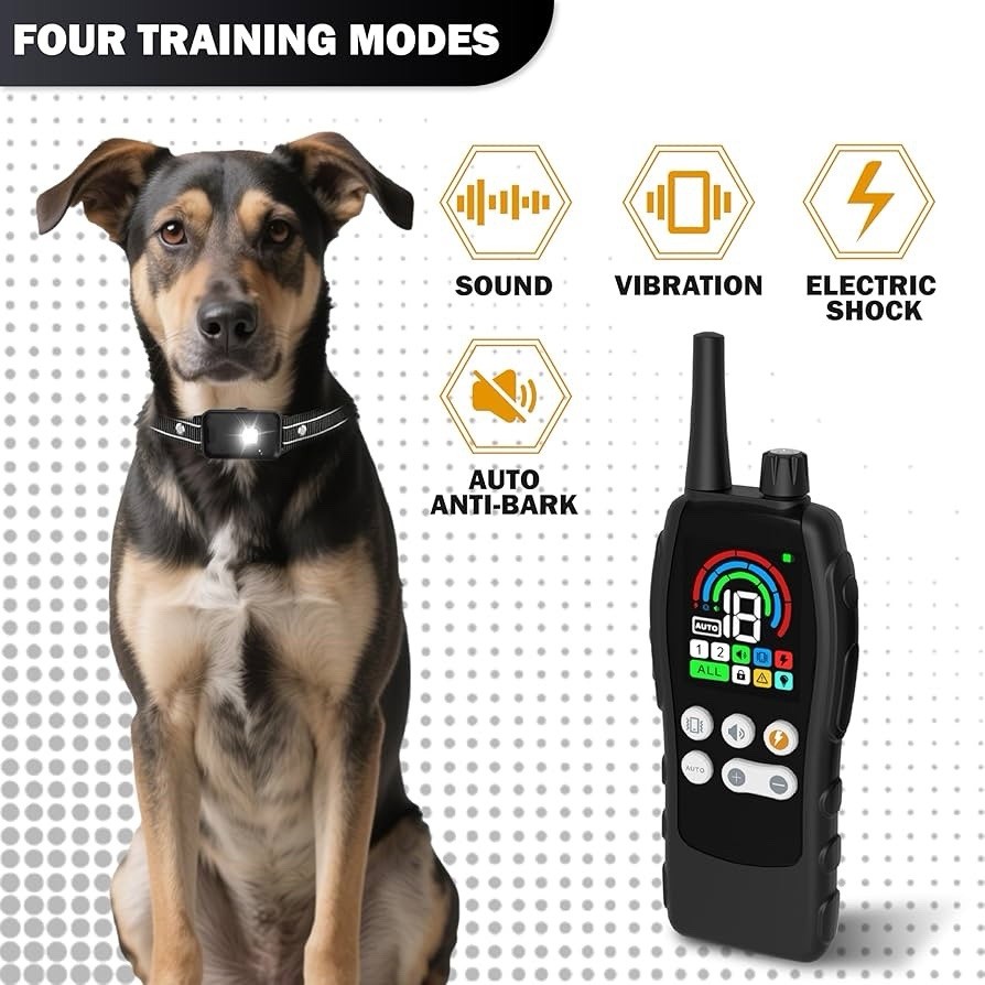 Dog Training Collar, 4 Modes, 5000ft Range, IP68 Waterproof, Rechargeable