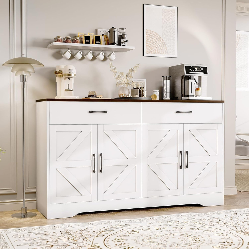 Sideboard Buffet Cabinet with Storage, Large Kitchen Storage Sideboard with Draw