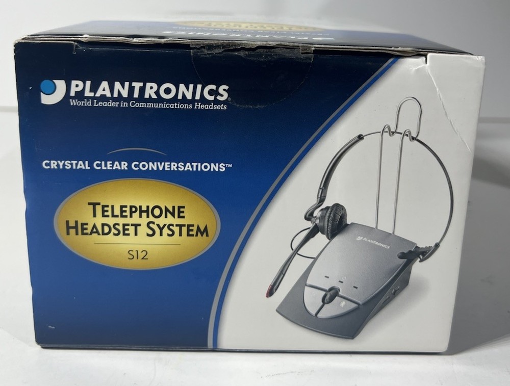 Plantronics S12 Corded Office Headset System Hands Free *READ*