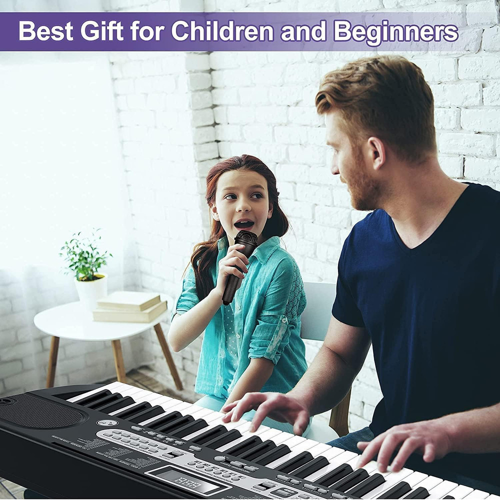 61-Key Portable Electric Keyboard, HIPS Material, with Accessories, Compact and
