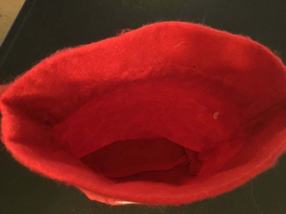 Hershey's Holiday Cloth Draw String Bag with Santa Face on it