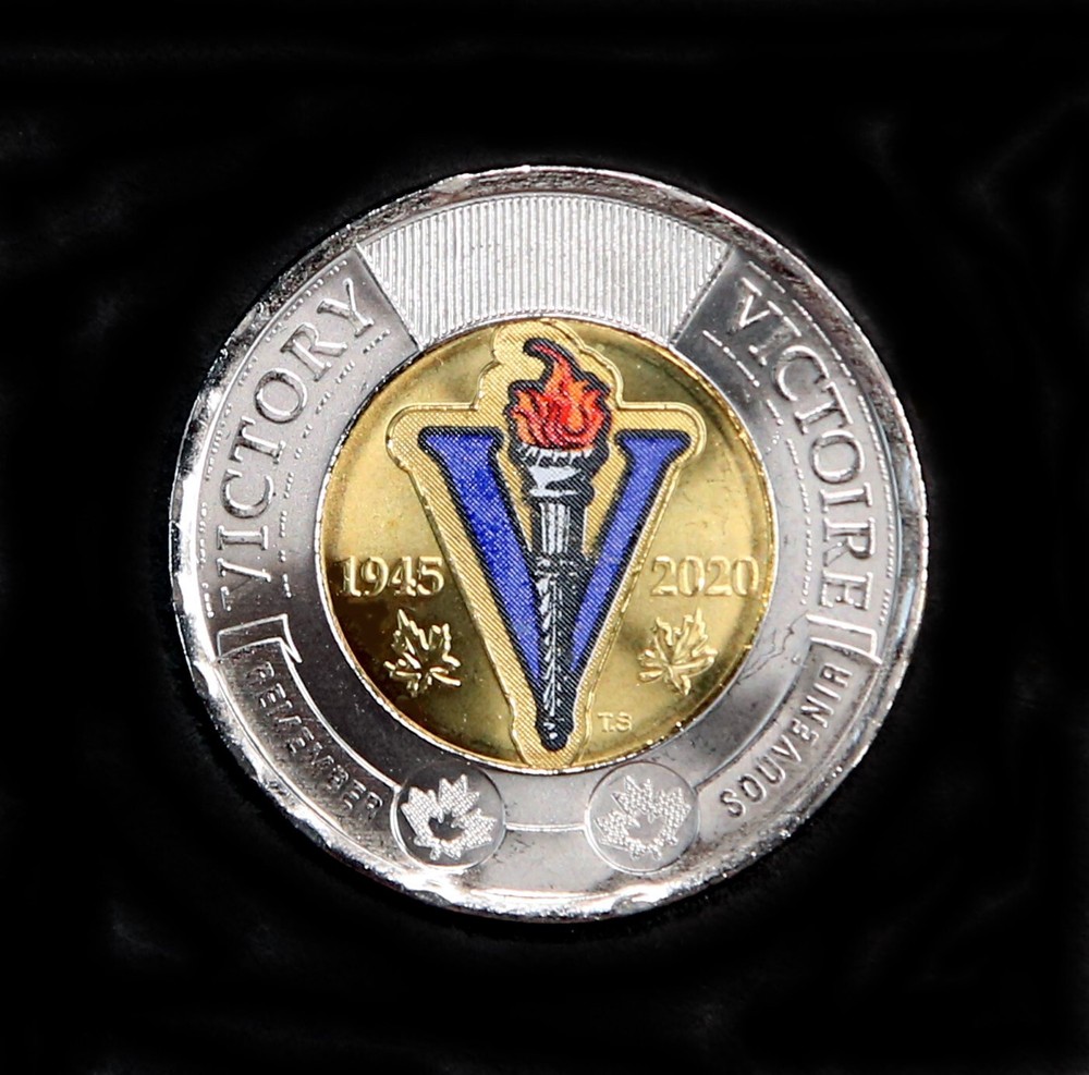 2020 Canada $2 WW II Victory, Colorized, Commemorative Head/Tail Mint Roll-BU