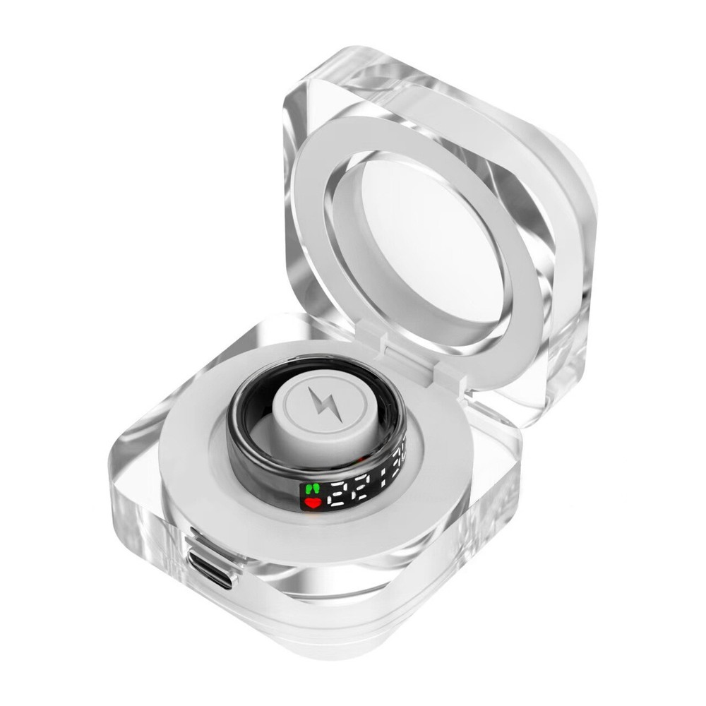 SR08 Mini Smart Ring Display Screen Touch Sensing IP68 HR Blood Oxygen cg