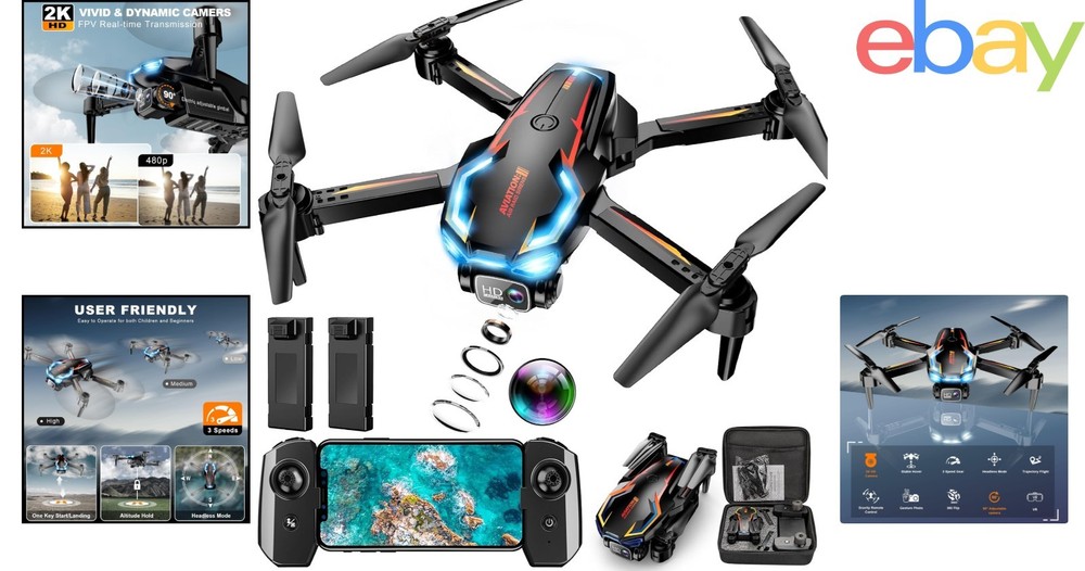 High-Performance Drone with Foldable Design, 2K Camera & Rechargeable Battery