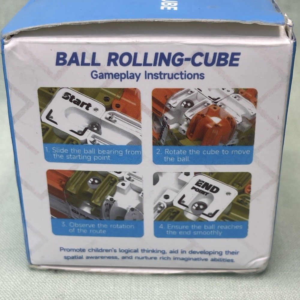 Ball Rolling Cube Maze Puzzle Toy Scrolling Challenge Brain Teaser Ages 3+