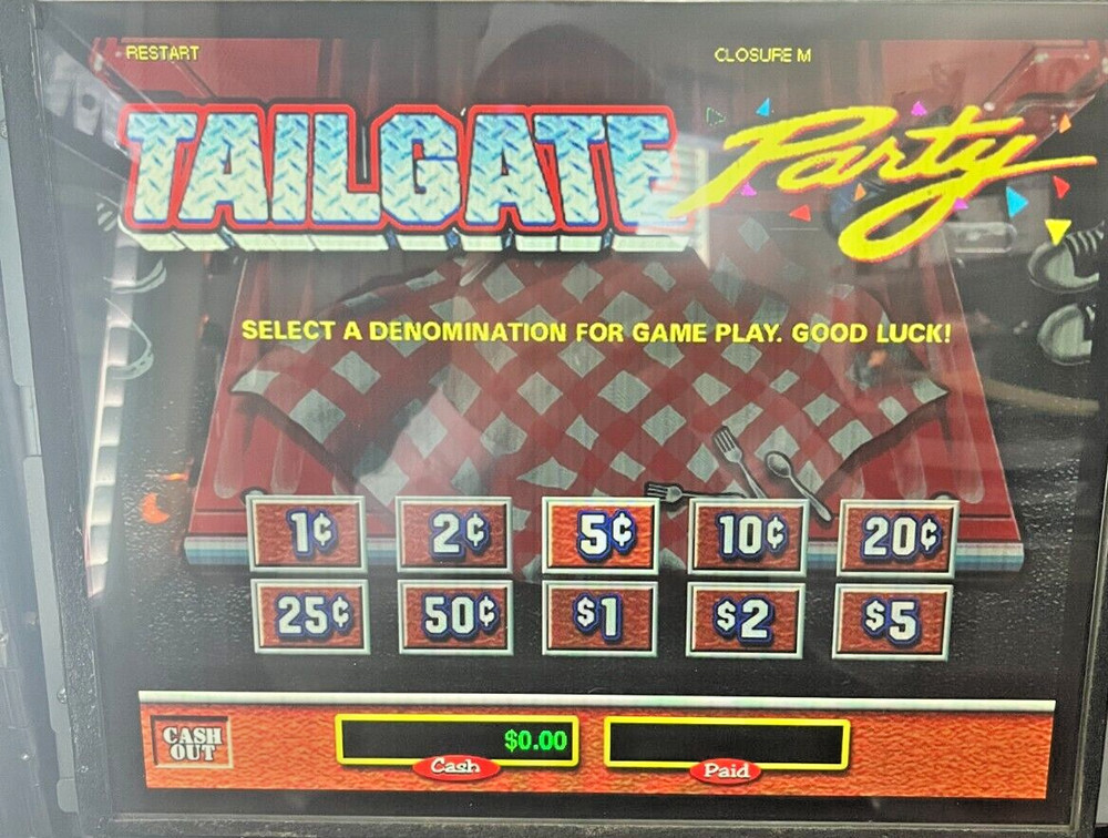 IGT I-game Tailgate Party Software 5 Reel 9 Payline Multi Denonination