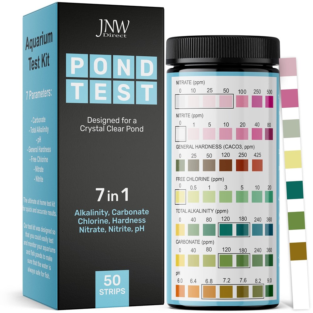 Pond Test Strips - 7-1 Water Testing Kit with Ebook - pH Kit...