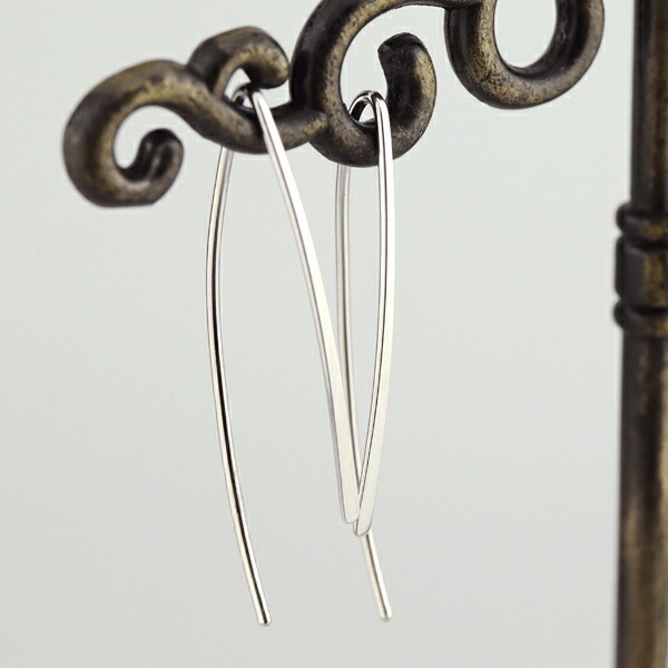 PT900 Platinum Simple Hook Line Earrings (Pair)