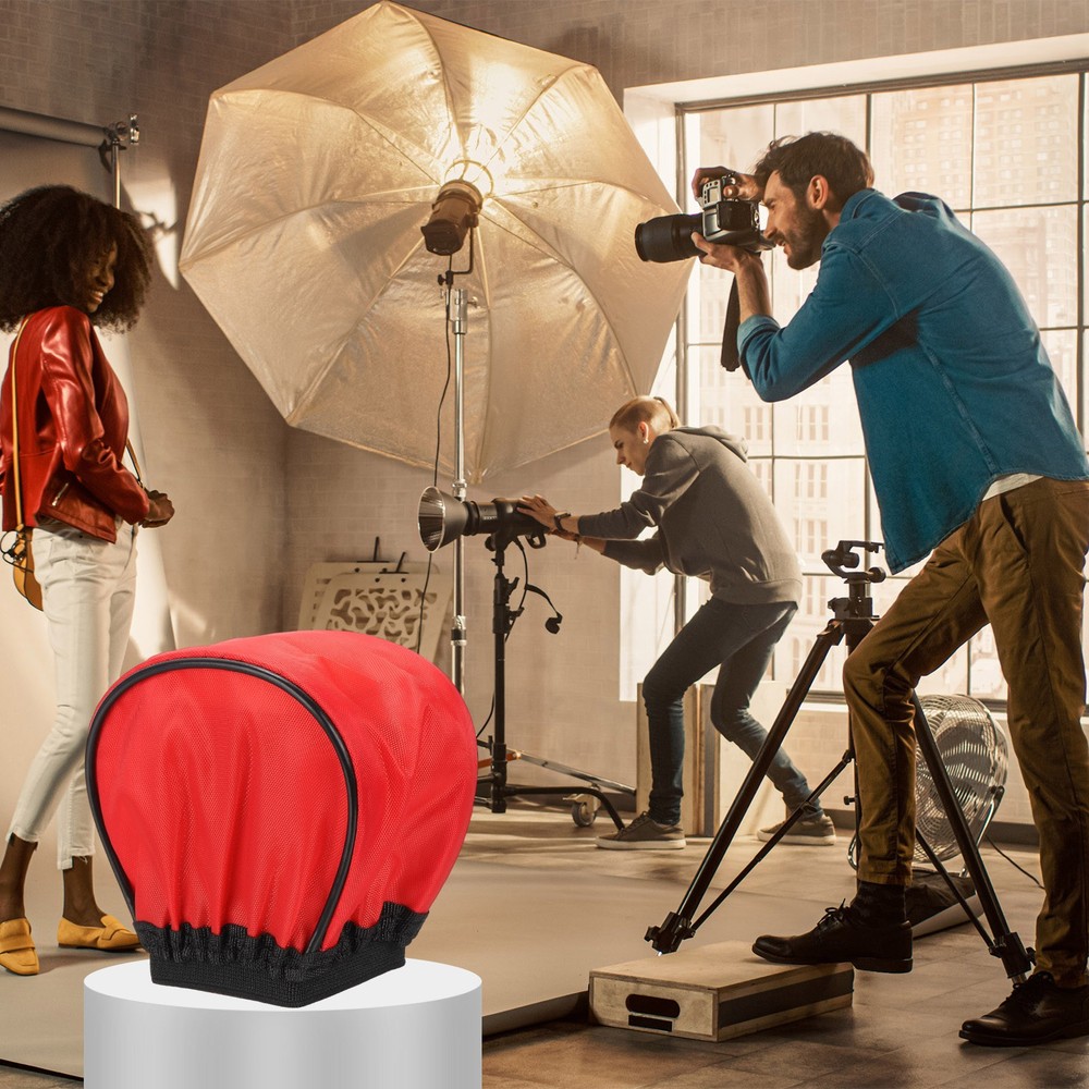 2pcs 3.7" x 3.5" Soft Mini Flash Bounce Diffuser Cap, for Flashlight, Red