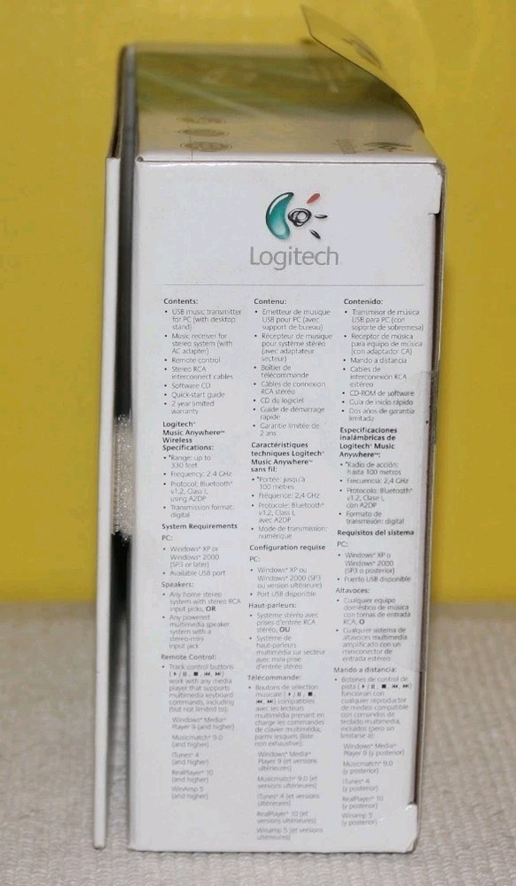 2005 LOGITECH WIRELESS MUSIC SYSTEM FOR PC. READ THE DESCRIPTION.