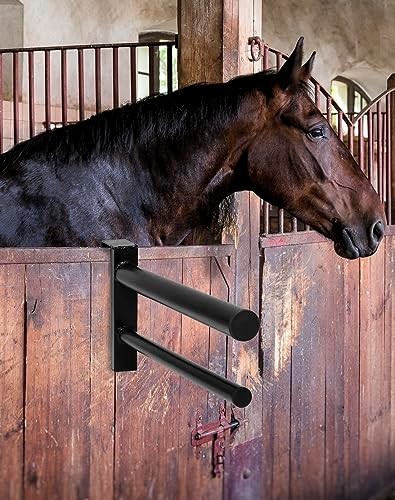 Removable Double Saddle Rack - PVC Coated, Adjustable, Durable, One Size - Black