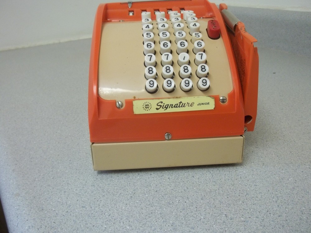 Vintage Adding and Multiplying machine Signature Junior with original box