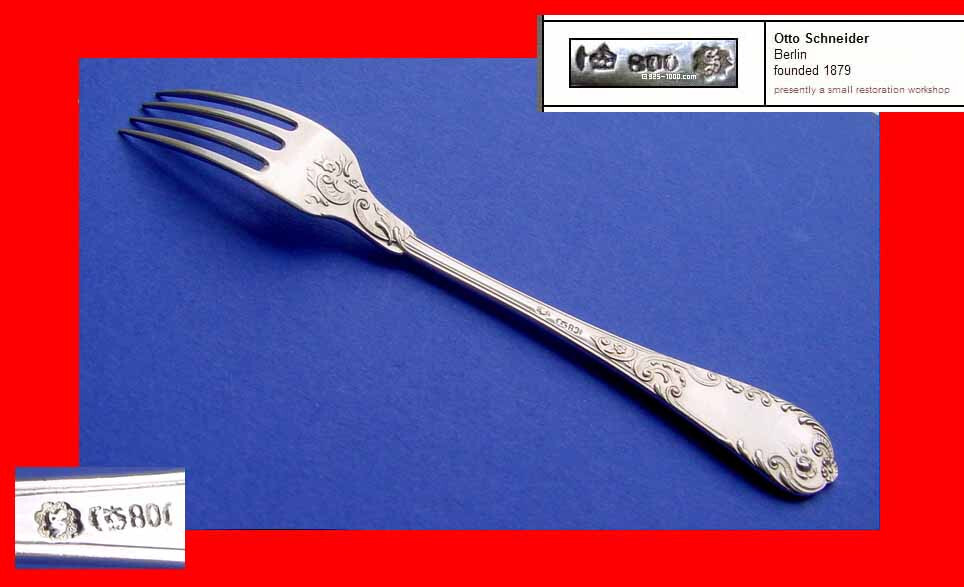 Set, 6 Massive Fork, Rococo, OTTO SCHNEIDER, 800 Silver A452