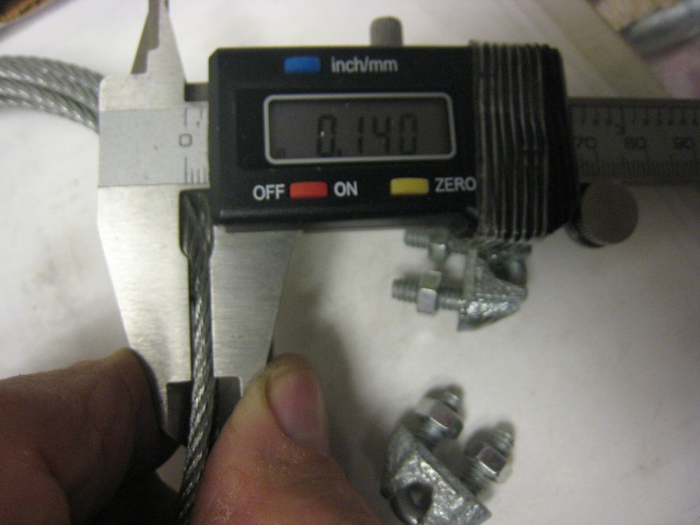 1/8" x 10Foot Steel Work Cable with Cable Clamps