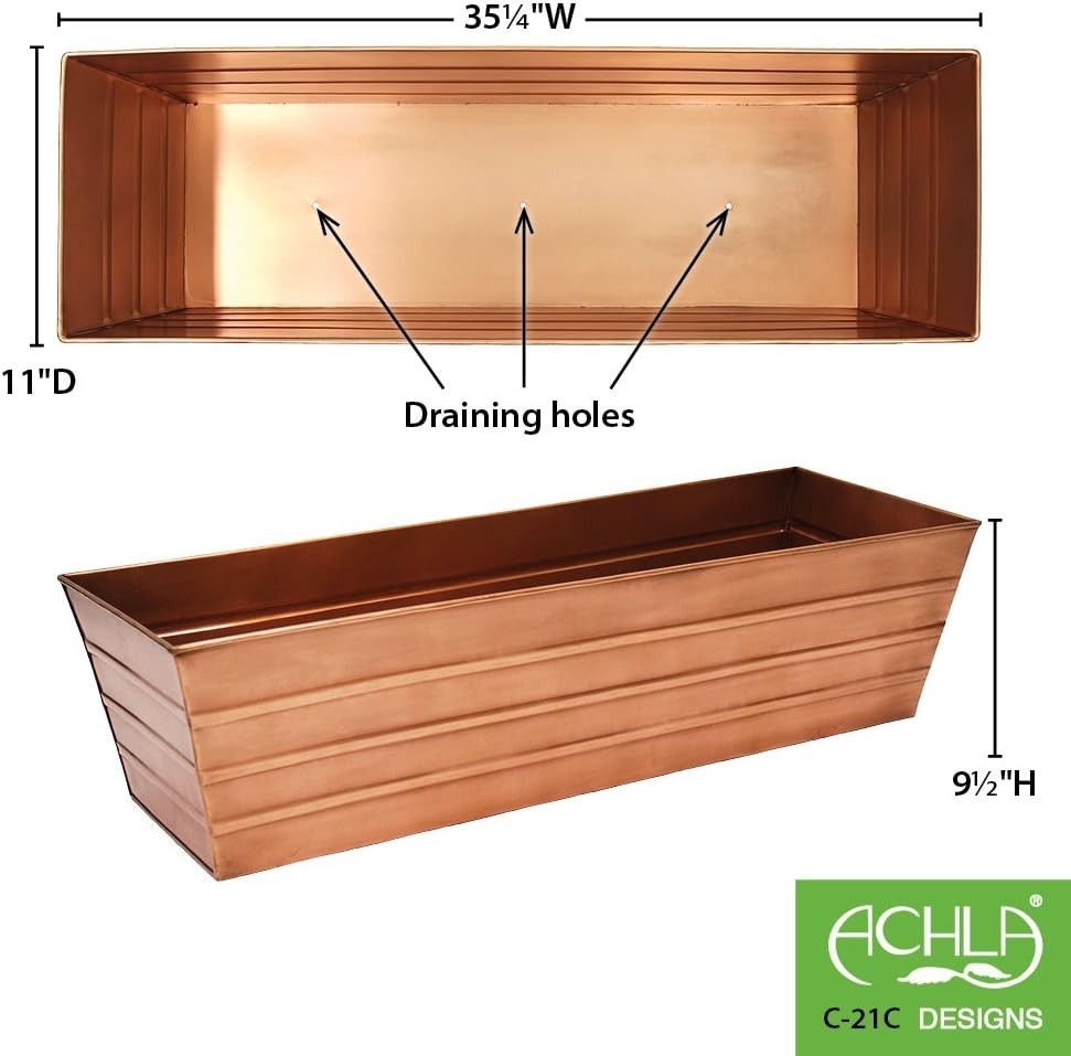 NEW Window Flower Box Planter Large Copper