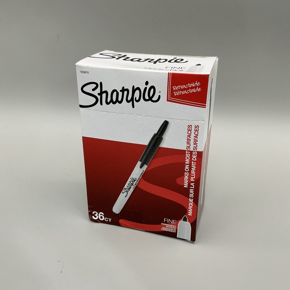 36 Pack Sharpie Retractable Permanent Marker Fine Bullet Tip Black 1926876 New