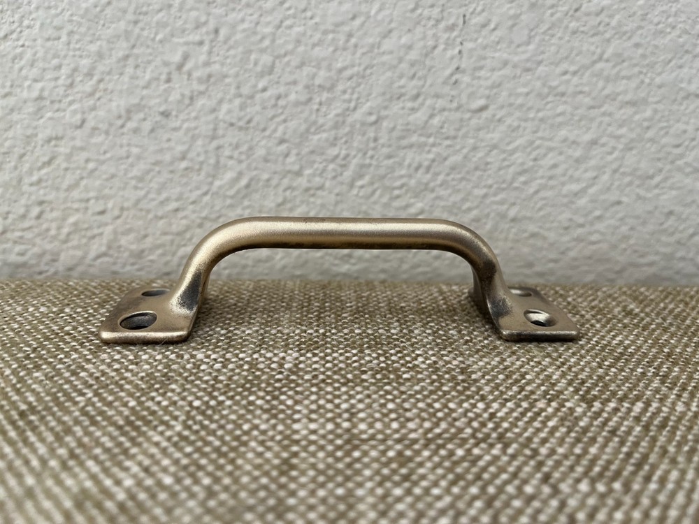 Vintage Antique Solid Brass Window Sash Bar Handle Drawer Pull & Screws 4 1/8"