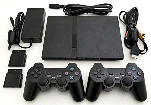 PlayStation 2 PS2 Slim Console Bundle - Black with 2 Wireless Controllers