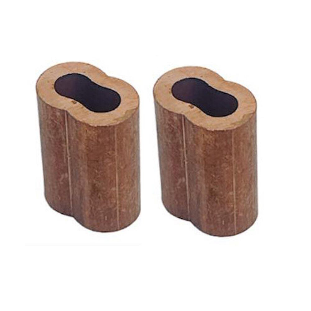 1/8" Copper Crimping Loop Sleeve Wire Rope Sleeves Double Barrel Ferrule 2 Pc