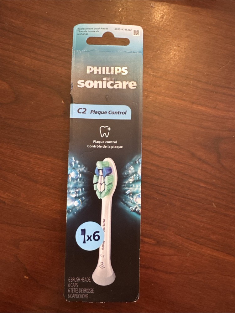 C2 Plaque Control - Genuine Replacement Electric Toothbrush Heads, White, 6 Pack